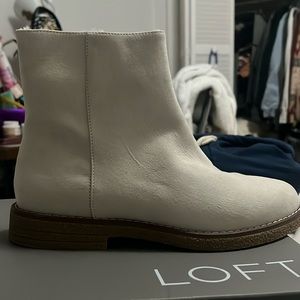 White suede LOFT boots